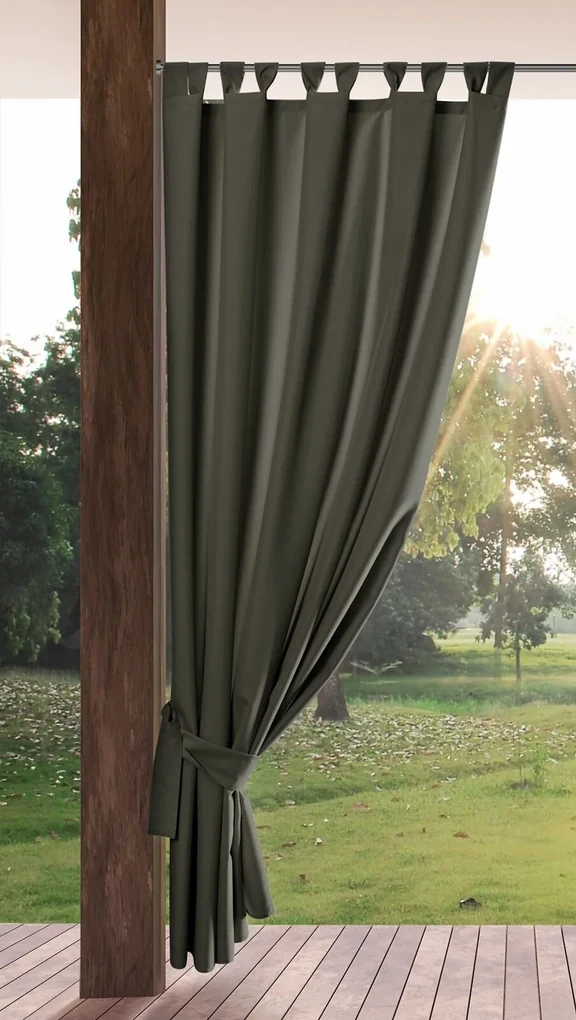 ZÁHRADNÝ VODEODOLNÝ ZÁVES NA PÚTKACH GARDEN 155X220 CM GRAFITOVÁ