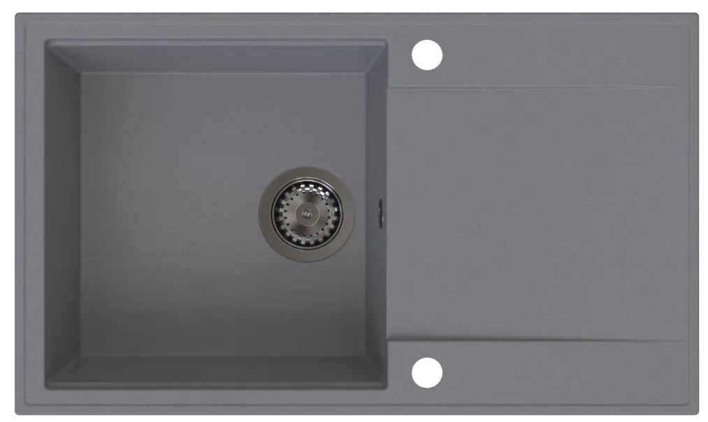 Sink Quality Sink55, kuchynský granitový drez 780x460x215 mm + grafitový sifón, šedá, SKQ-SINK.D.1KDOL.XB