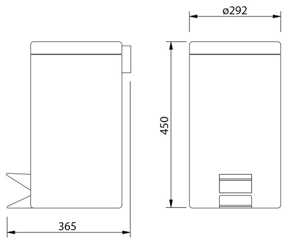 Aqualine - Odpadkový kôš SIMPLE LINE 20 l leštená nerez