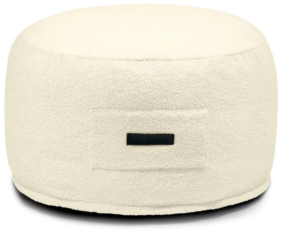 Krémový taburet z textílie buklé Om 60 – SLOWDOWN