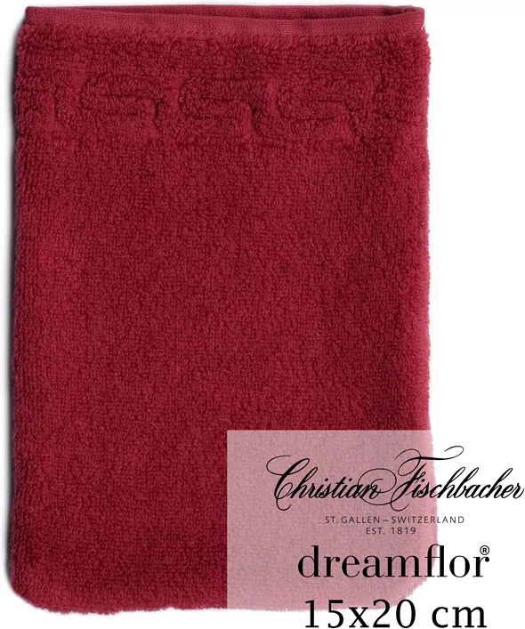 Christian Fischbacher Rukavica na umývanie 15 x 20 cm bordeaux Dreamflor®, Fischbacher