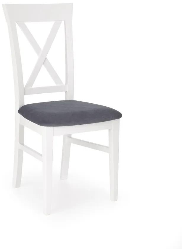 Halmar Jedálenská stolička BERGAMO, biela/tmavo modrá