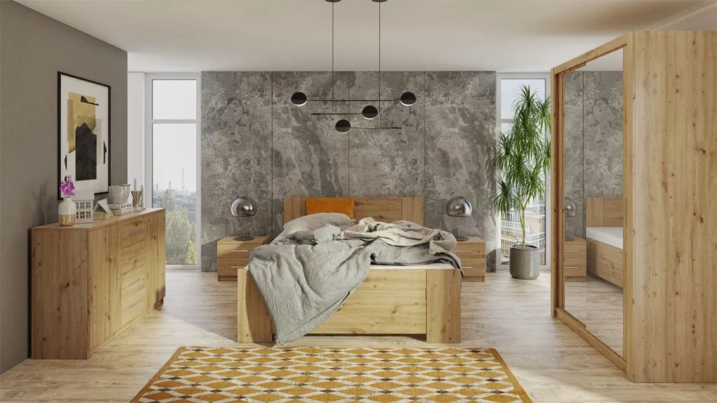 Spálňa Kler II, Farby: biela / biely + ekokoža soft 011 pik