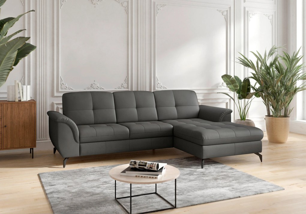 XXXLutz ROHOVÁ SEDAČKA, textil, koža, antracitová Sit & More - Sedačky - 000144016325