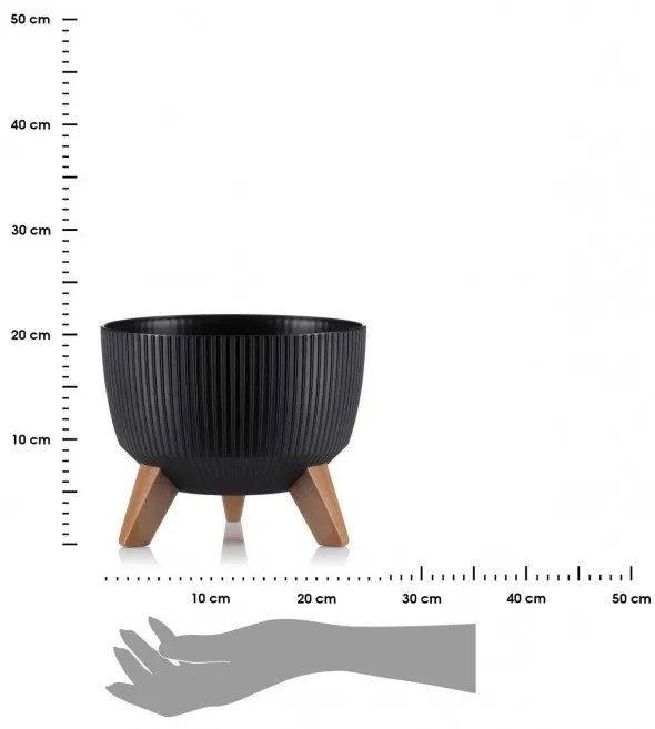 Kvetináč Rosa Linea 24x15 cm čierny