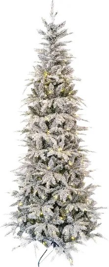 Umelý vianočný stromček 3D Jedľa Biela Štíhla 210cm LED370