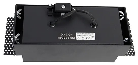 Sada 6 zapustených bodových svetiel čierna GU10 nastaviteľná bezrámová 2-svetelná - Oneon