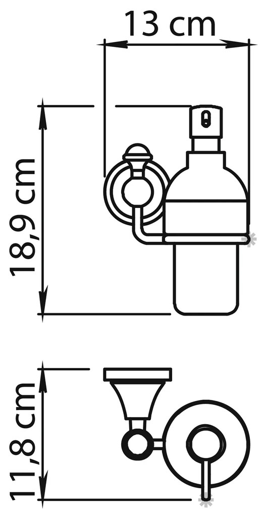 Gedy Gedy, NEVIS závesný dávkovač mydla, keramika, chróm, NV8013
