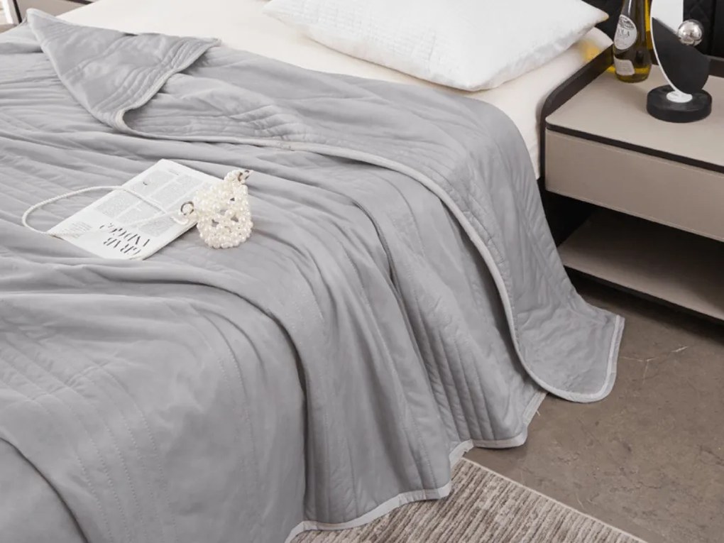 Chladiaca letná prikrývka CELIA, sivá Rozmer: 140 x 200 cm