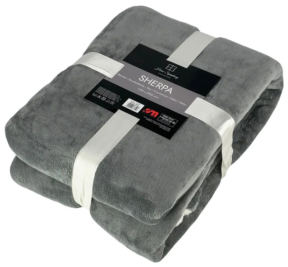 Homa hrejivá luxusná barančeková deka LIGHT GRAY 150x200 cm