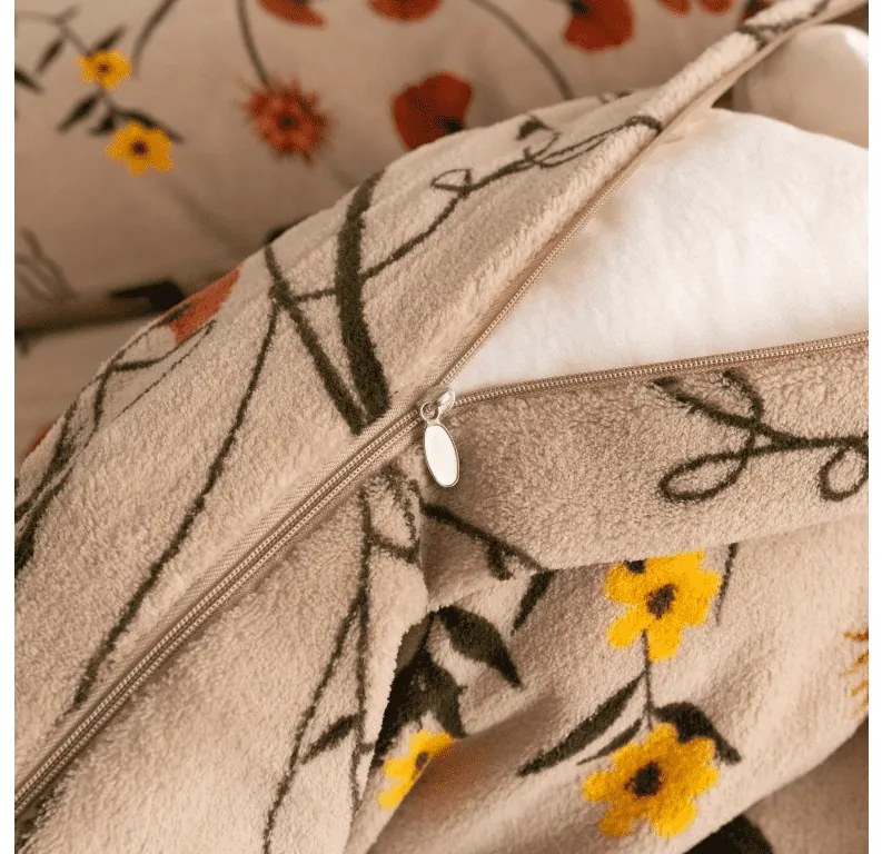 Obliečky mikroplyš HERBÁR béžové Rozmer obliečok: 2 ks 70 x 90 cm | 200 x 220 cm