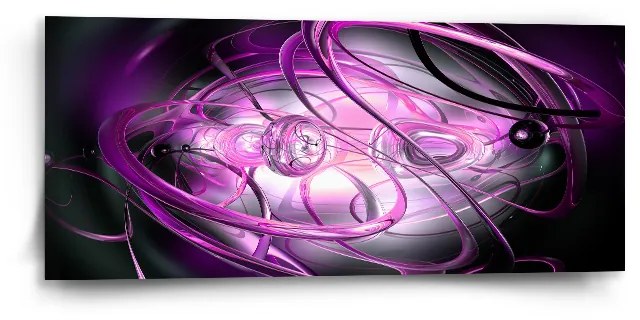 Sablio Obraz Fialová abstrakcia - 110x50 cm