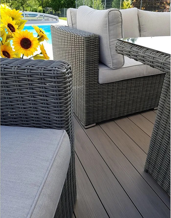 DEOKORK Ratanová variabilná zostava SEVILLA pre 2 osoby (antracit)