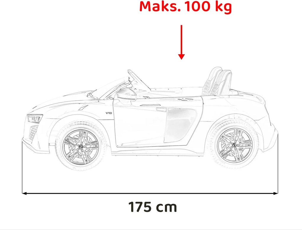 Ramiz Detské autíčko Audi Spyder R8 LIFT čierne