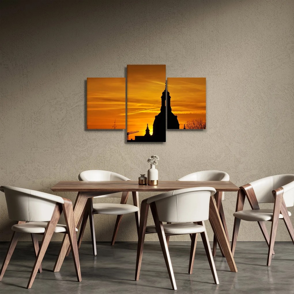 Obraz kostola pri západe slnka (90x60 cm)