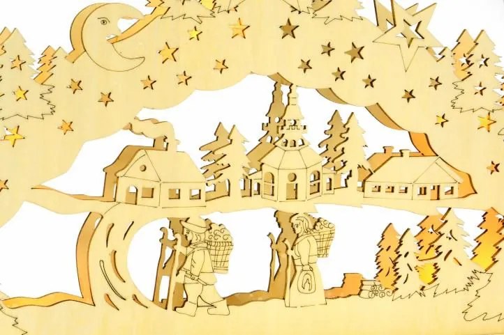 Nexos 28392 Vianočná dekorácia - krajina - 10 LED, teplá biela