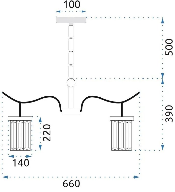 Toolight - Krištáľové závesné svietidlo 7xE27 60W, zlatá, OSW-08915