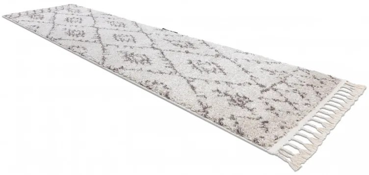Dywany Łuszczów, Koberec behúň Berber Fez cream, 60x300, biela, obývacia izba