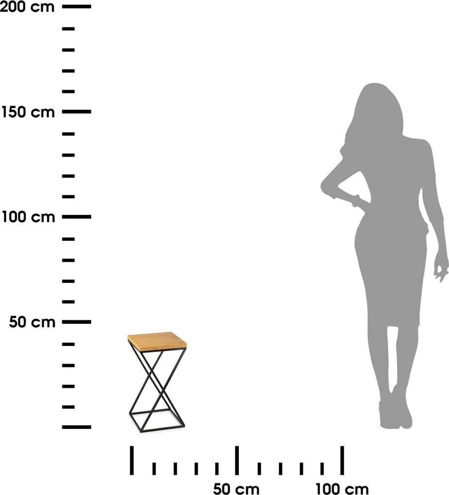STOJAN NA KVETINÁČ LOFT6 40X24X24 CM ČIERNA/HNEDÁ