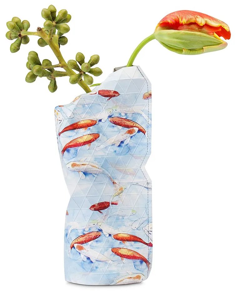 Malý papierový obal na vázu Blue Fish Bydlení;Doplňky do bytu;Vázy