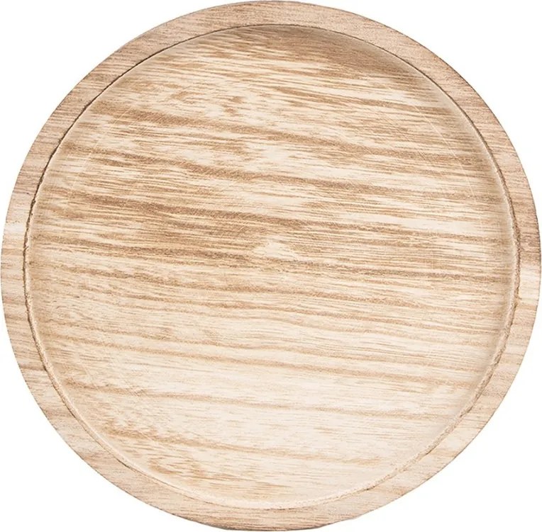 Drevený podnos so skleneným krytom - Ø 18*28 cm