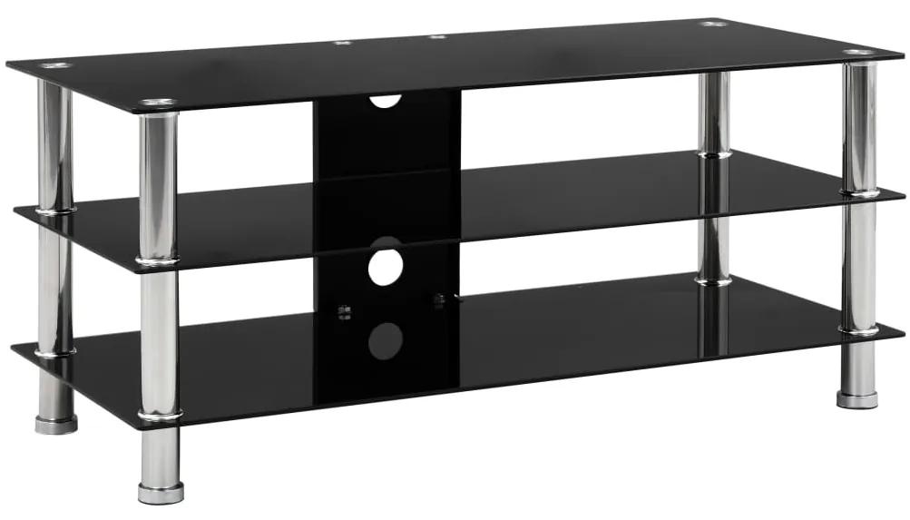 TV stolík čierny 90x40x40 cm tvrdené sklo