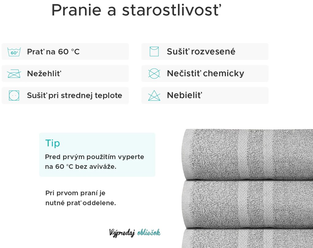 Uterák BASIC ORNAMENT 50 x 80 cm svetlosivý, 100% bavlna