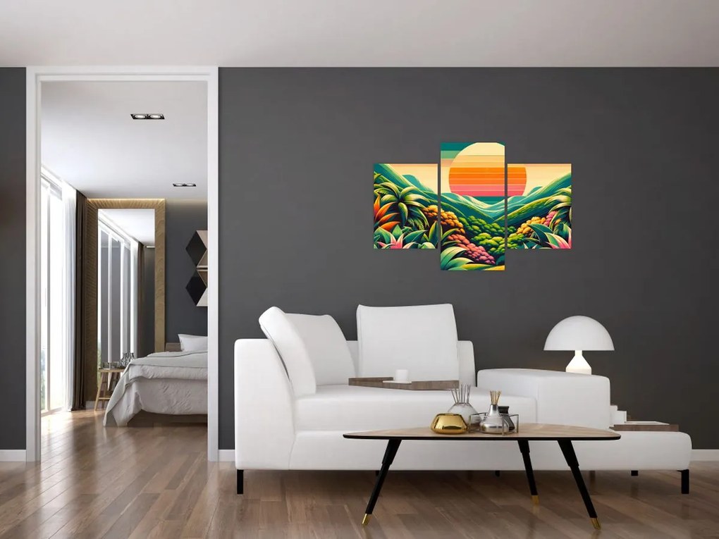Obraz - Pestrofarebný západ slnka (90x60 cm)
