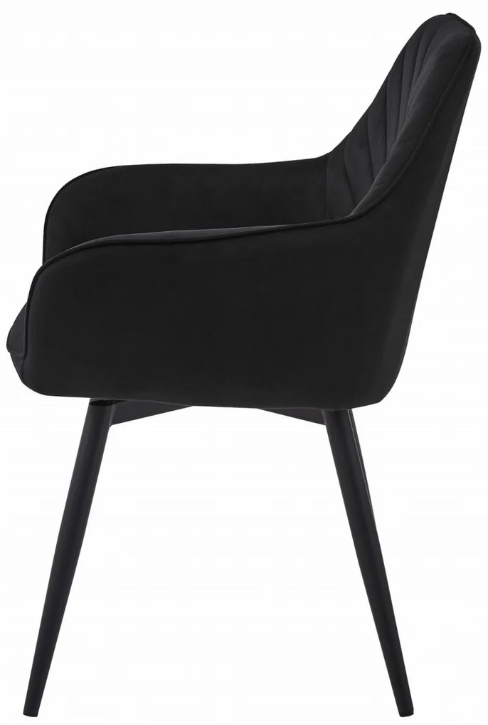 Otočné jedálenské kreslo NANA360 VELVET, čierne