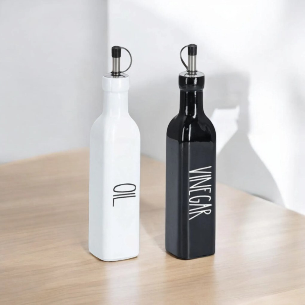 Orion Súprava dávkovača na olej a ocot, BLACK&WHITE