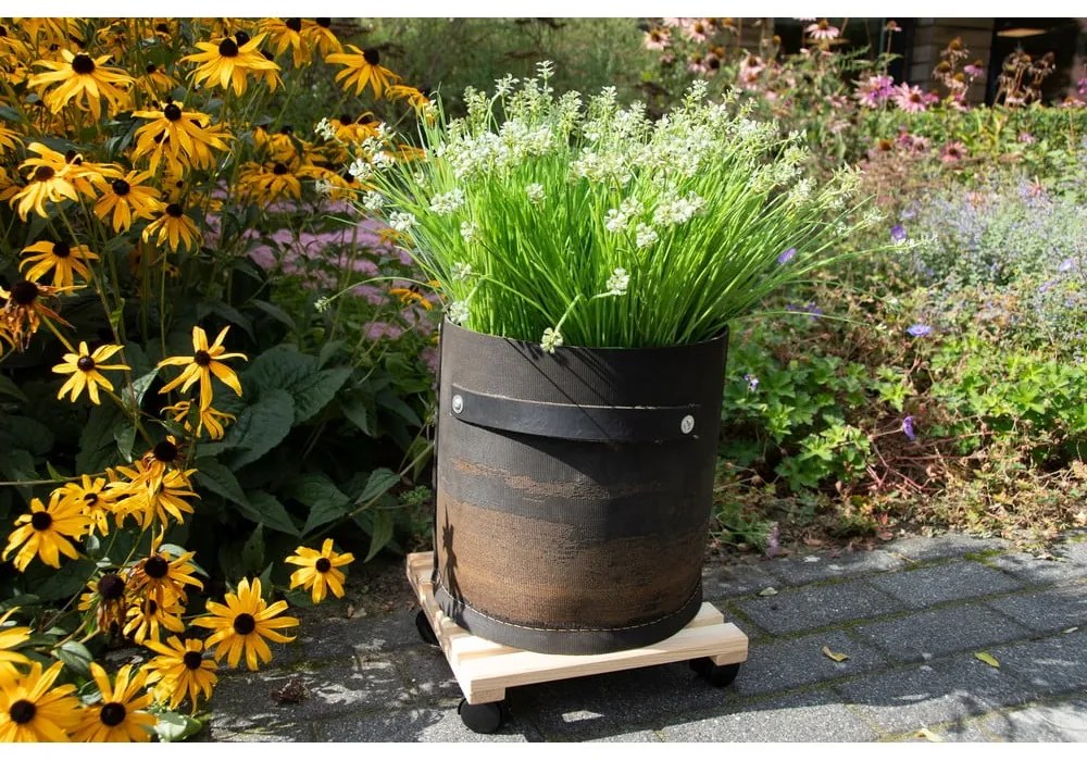 Drevený pojazdný podstavec pod kvetináč (výška 8 cm) Indoor &amp; Outdoor – Esschert Design