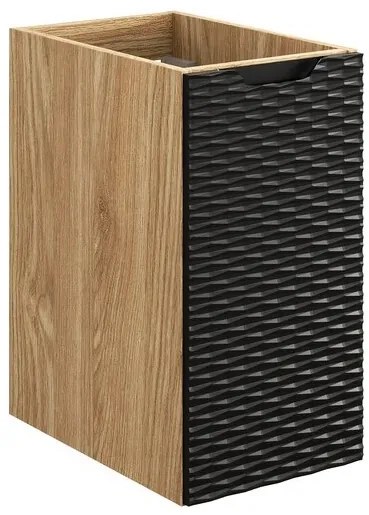 Kúpeľňová zostava Ocean s doskou, umývadlom a skrinkami 90 cm čierna/dub olejovaný