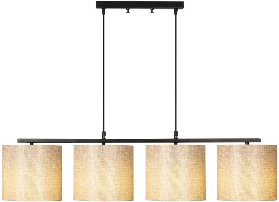 Čierne kovové závesné svietidlo s krémovými tienidlami Opviq lights Jacob