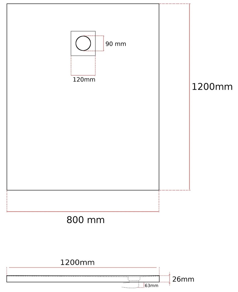 Erga Oldaf, SMC obdĺžniková sprchová vanička 120 x 80 cm, šedá matná, ERG-GMA-OL-80120G