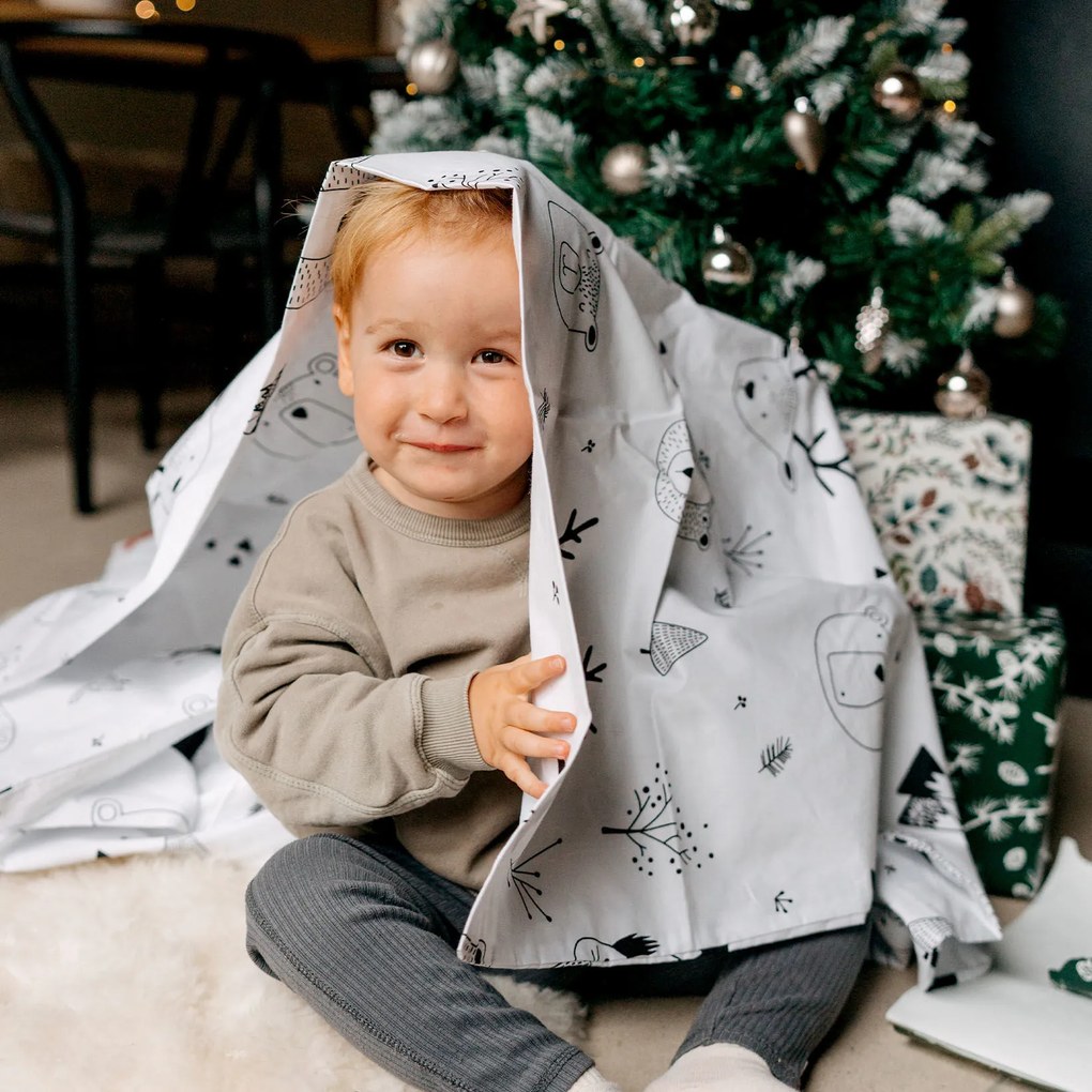 Goldea vianočné detské bavlnené obliečky - zvieratá v zimnej krajine 140 x 200 a 70 x 90 cm