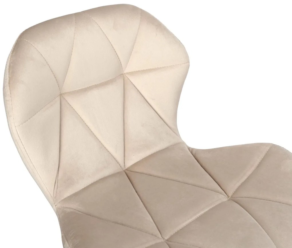 Barová stolička GORDON VELVET béžová/strieborná