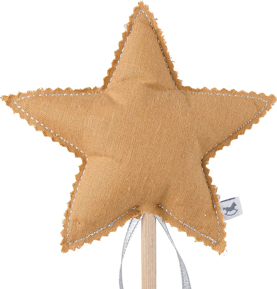 Ľanová kúzelná palička karamelová so striebrom