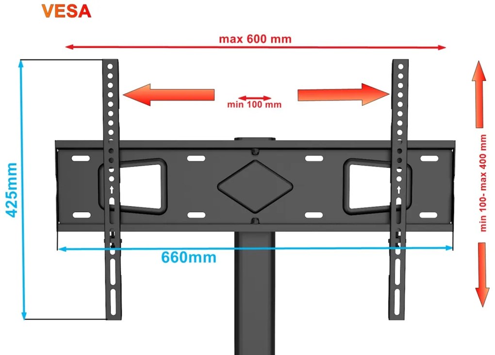 JAKS PODLAHOVÝ STOJAN NA TELEVÍZOR, 26"-65" 40KG KLA20