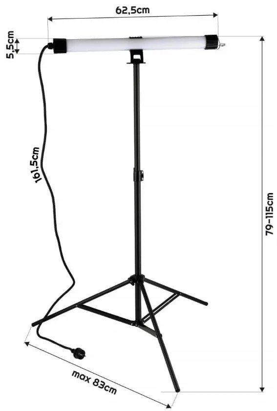 BERGE LED pracovná lampa na statíve 20W 1700lm
