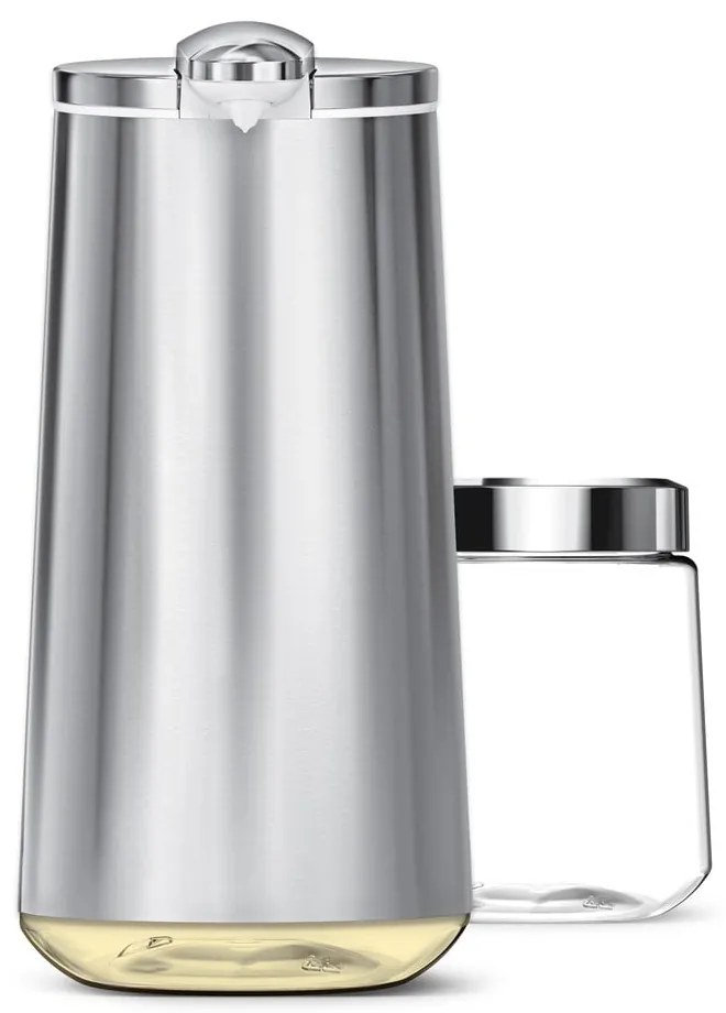 Sivý automatický oceľový dávkovač mydla 266 ml - simplehuman