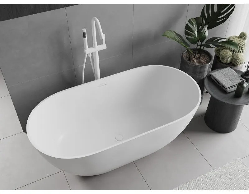 Mexen Rimini, voľne stojaca vaňa z konglomerátu 150 x 75 cm, biela matná, 57241507500