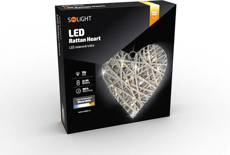 LED ratanové srdce
