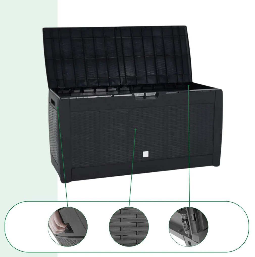 Odkladací box RATO, 310l, 119x48x60cm, antracitová Prosperplast