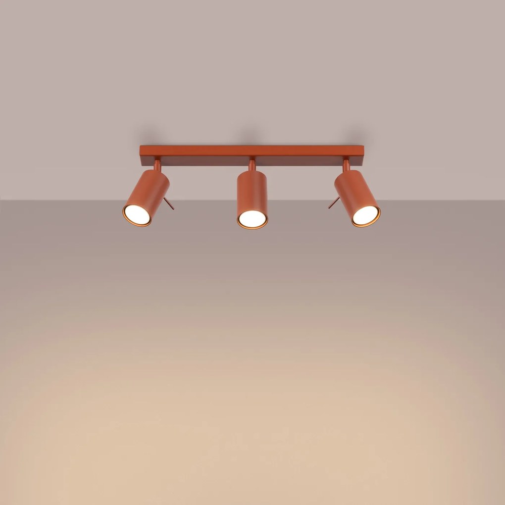 Bodové svietidlo Ring, 3x oranžové kovové tienidlo, (možnosť polohovania)