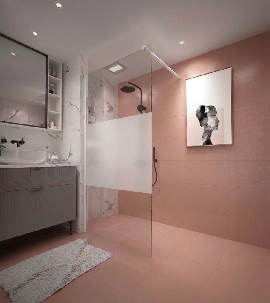 Erga Paris, sprchová zástena Walk-In 140x200 cm, 8mm číre/mliečne sklo, biely matný profil, ERG-V02-PARIS-140x200-MF-WH