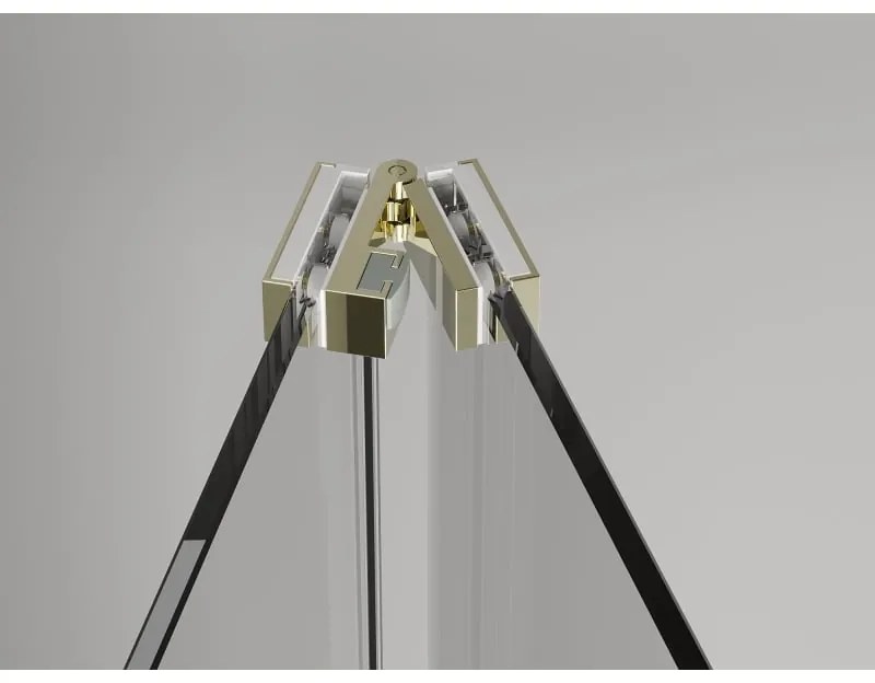 Mexen Exo, skladací sprchový kút 85 x 80 cm, číre sklo, zlatá, 816-085-080-50-00