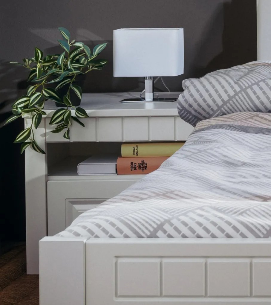 Nočný stolík Atik, biely