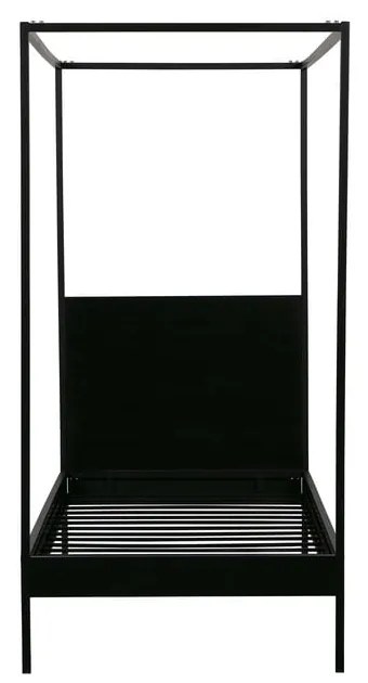 Čierna kovová jednolôžková posteľ s roštom 90x200 cm Dani – WOOOD