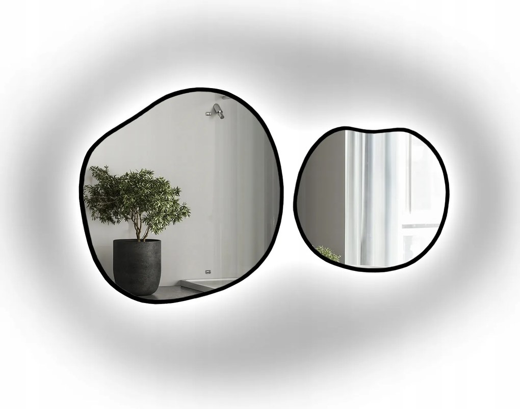 Sada dvoch organických Led zrkadiel Sodalit v ráme Mdf 190 x 107 cm