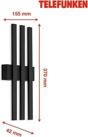 Telefunken 313305TF - LED Vonkajšie nástenné svietidlo 3xLED/4W/230V IP44
